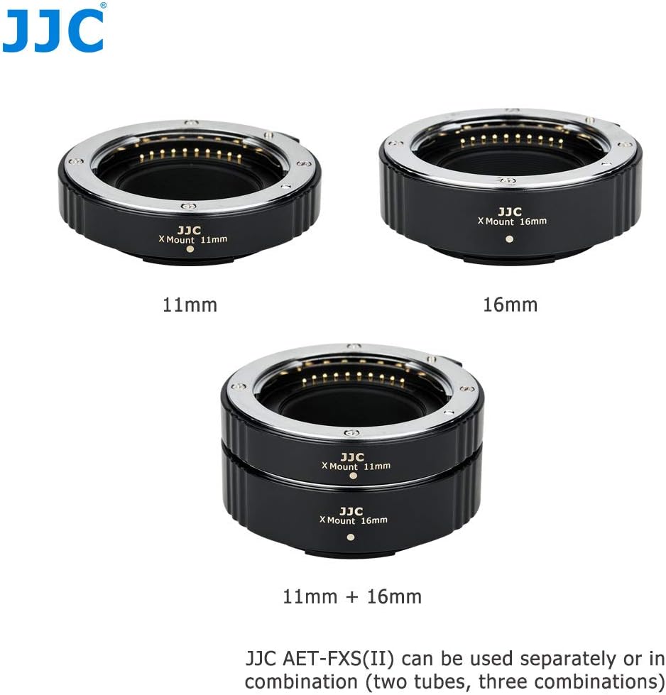 JJC Auto Focus AF Extension Tube for Fujifilm X-H2S X-PRO3 X-T5 X-T4 X-T3 X-H2 X-E3 X-T50 X-T30II X-T30III X-T30 X-T20 X-Mount Camera with TTL Exposure for Close-up Image Photography (11mm/16mm Set) - Image 5