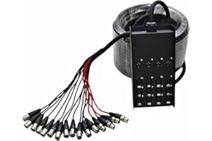 Seismic Audio Speakers 12 Channel Low Profile XLR Send Circuit Board Snake Cable, XLR Splitter Cable, 100 Feet
