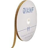 QIANF Vintage Khaki Velvet Ribbon, 3/8 Inch X 25Yd