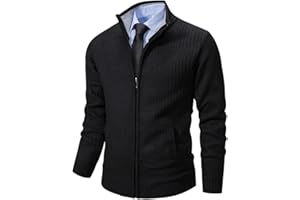 Msmsse Men's Cardigan Sweaters Full Zip Knitted Sweater for Men