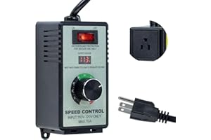 Hosyond AC Motor Variable Speed Controller 120V 15A Max, LED Voltage Display Power Regulator for Ceiling Fans Blower Hydroponics Inline Duct Exhaust