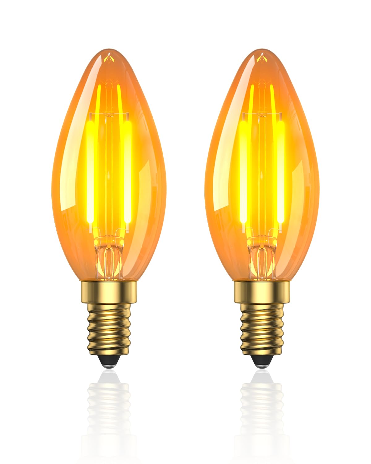 Klarlight 2.5W E14 LED Vintage Salt lamp Light Bulb Warm White,C35 Candle Bulbs Small Edison Screw Light Bulb,2200K Amber SES Dim Orange Bulb Equivalent 20W Incandescent,Non-Dimmable,2-Pack โ image 1
