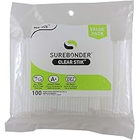 Surebonder DT-100 Made in the USA All Purpose Stik-Mini Glue Sticks-All Temperature-5/16"D, 4"L Hot Melt Glue Sticks-100/ Pac
