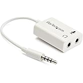 StarTech.com 4 Position Microphone and Headphone Splitter – 3.5 mm – 4 Pin / 4 Pole – Mic and Audio Combo Splitter Cable (MUY