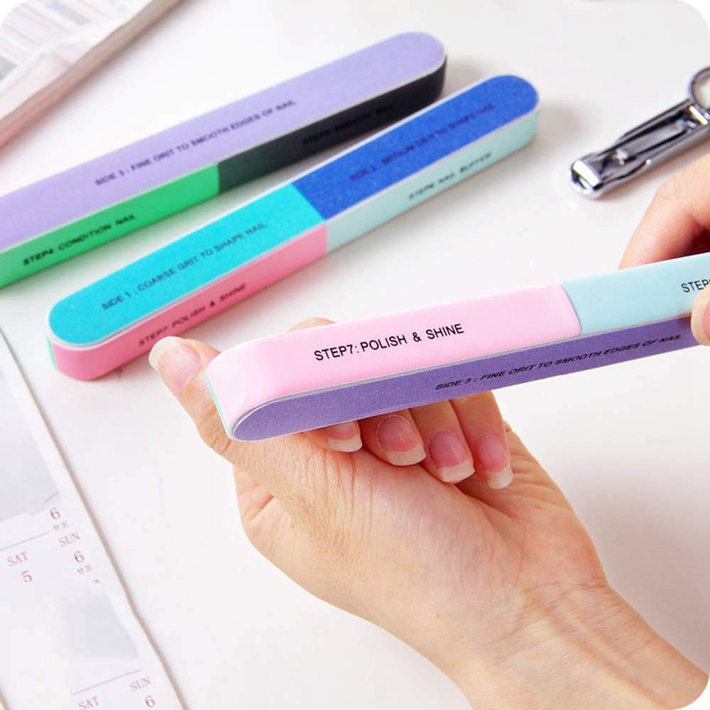 10 PCS IFUNSON Professional 7 Way Nail File and Buffers for Women Girls, Emery Boards, Manicure Tools : Beauty