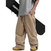 GSOU SNOW Men Women Snow Pants Baggy Snowboard Pant Ski Loose Waterproof Windproof Warm for Winter