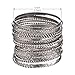LUX ACCESSORIES Flower Mixed Metal Aztec Multi Bangle Set Burnish Silver