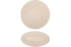 IWOWHERO 2 Sets Oval Circle Cutting Guide Wooden Clay Sculpture Forming Mold Concentric Circle Pottery Tool for Crafting Cera