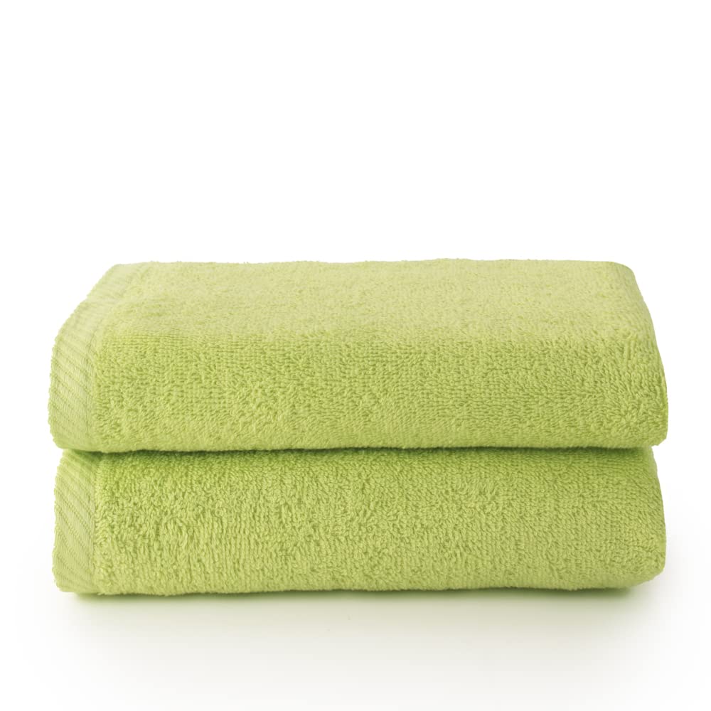 Top Towel - Plus - Large bath towels - Bath towels - 2 hand towels or sink- 50x100cm - 100% cotton - Lime