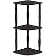 Furinno Turn-N-Tube 3-Tier Corner Display Rack Multipurpose Shelving Unit with Classic Tube, Espresso/Black