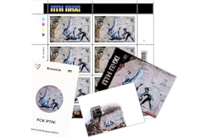 Original Ukrainian Mailing Postage Stamp Set FCK PTN || PTN PNH ПТН ПНХ || Featuring Banksy graffiti in Ukraine || 6X Stamps,