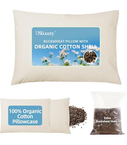 Almohada Orgánica De Cáscara De Sarraceno (Alforfón) - Tamaño Grande 71x43cm (3.6kg) - Ajustable, Transpirable Y Hipoalergénica