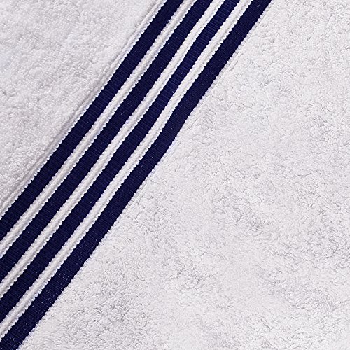Cotton Bath Towel White Navy Blue Stripe Luxury by Utopia Towels 30 x 56 Inches eBay