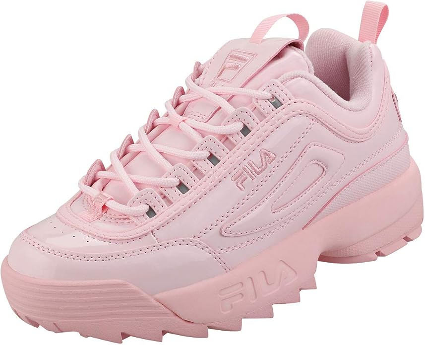 fila dusty pink disruptor ii premium patent trainers