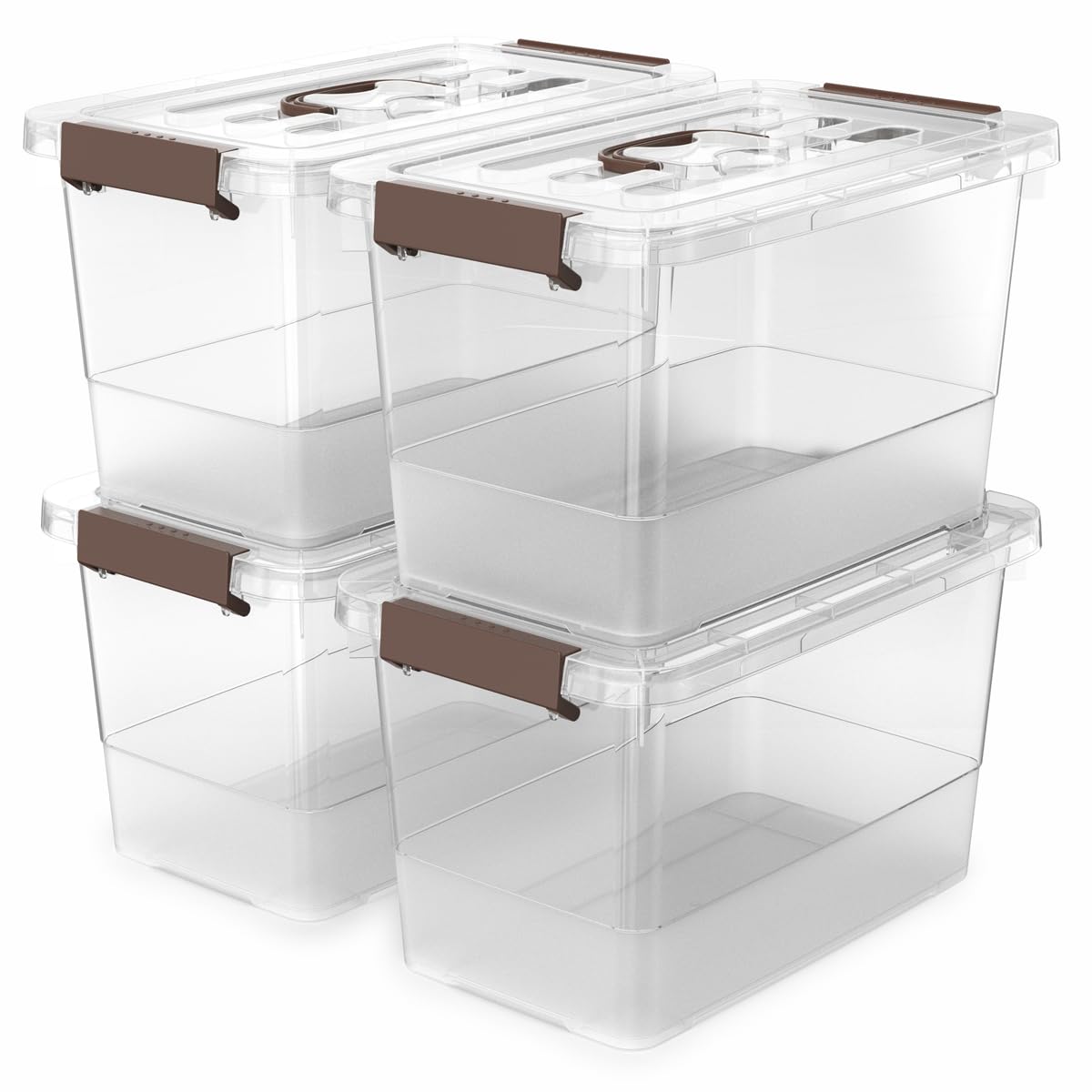 Photo 1 of YYXB 4 Pack-Plastic Storage Bins with Lids and Handle, Clear Plastic Latching Box for Storage, Stackable Storage Containers for Organizing, Multi-Purpose, 7 Quart