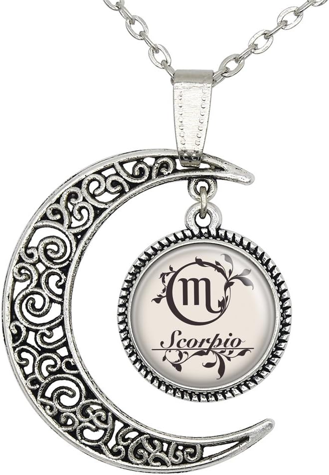 Lan Jin ArtHandmade Scorpio Zodiac Constellation Necklace 1in Scorpio Pendant on 24in Chain Personalized Jewelry Gift