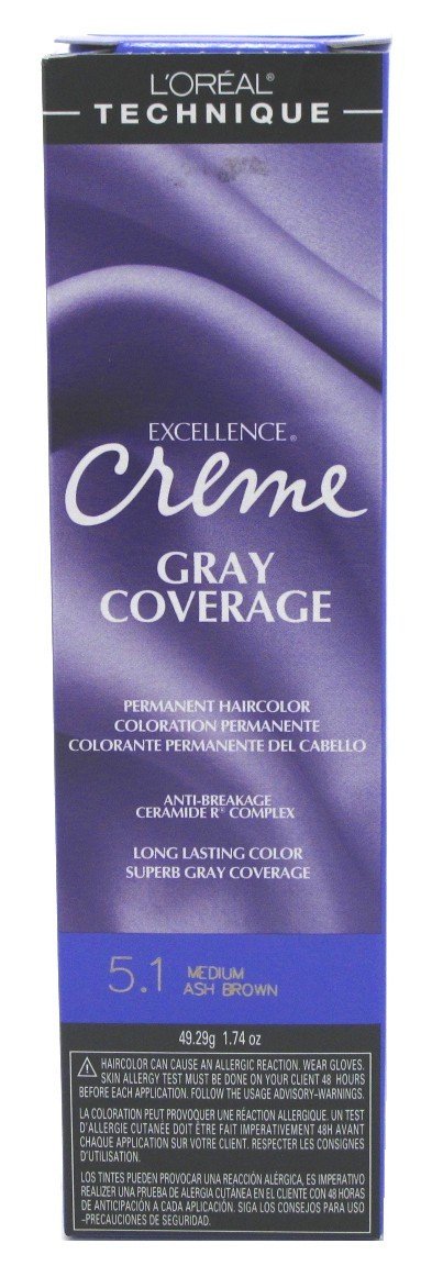 Loreal Excellence Creme Color #5.1 Medium Ash Brown 1.74oz (2 Pack)