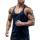 Agilelin Men's Bodybuilding Stringer Tank Tops Quick Dry Workout Shirts Sleeveless Y-Back Tops