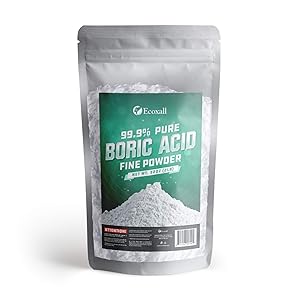 Ecoxall Chemicals - Number 1 - Highly Effective Multi-Purpose - Fine Powder Boric Acid - 99.9% Pure Anhydrous - 2 Pound Bag - Industrial Grade Strength