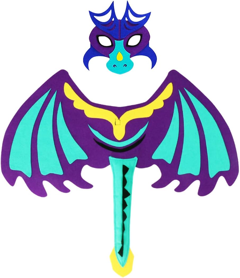 D.Q.Z Dragon Wings and Mask Costume for Kids Party Boys Girls Dinosaur Dress Up