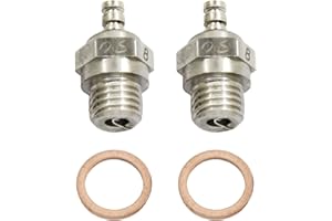 kingsea 2Pcs RC Spark Glow Plug Medium Nitro Glow Plug Compatible with OS #8 Equivalent RC Nitro Engine Car Truck Buggy