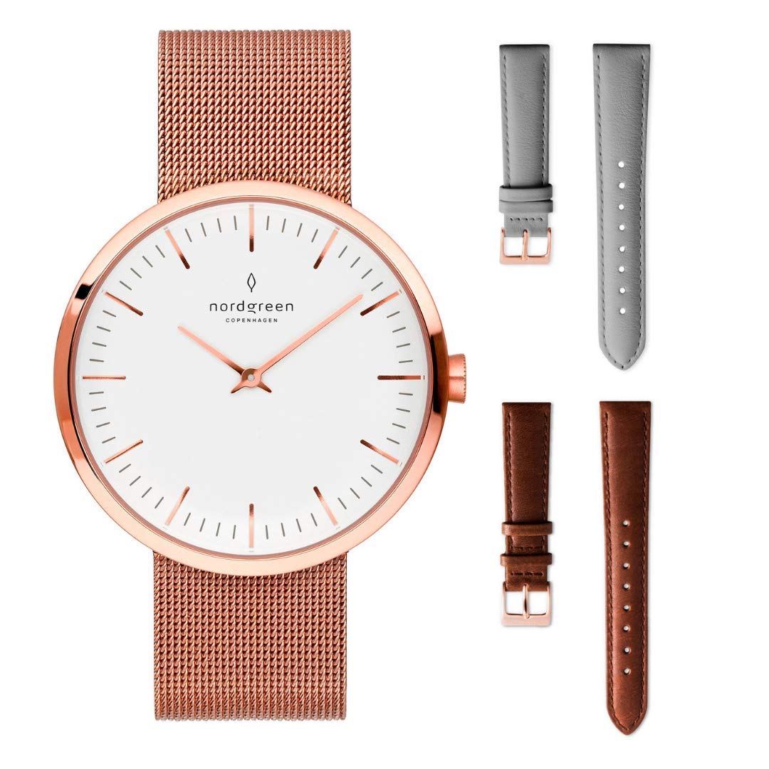 Nordgreen Infinity Skandinavische Klassische Uhr Unisex in Roségold ...