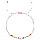 Frigotine Colorful Evil Eye Beaded Braided Bracelet for Woman, Trendy Handmade Crystal Beads Adjustable String Rope Lucky Protection Bracelets Friendship Holiday Fashion Jewelry Gift