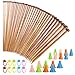Biging 62 Pieces Knitting Needles Set with Bamboo Knitting Needles (18 Sizes from 2mm to 10mm) and Knitting Needle Point Protectors and Knitting Crotchet Locking Stitch Markers