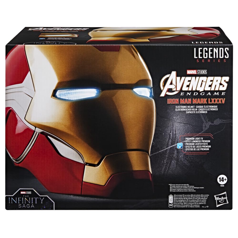 Marvel Legends Series Iron Man elektronischer Premium Helm mit Lichteffekten, Avengers: Endgame Rollenspielartikel für Erwachsene 3