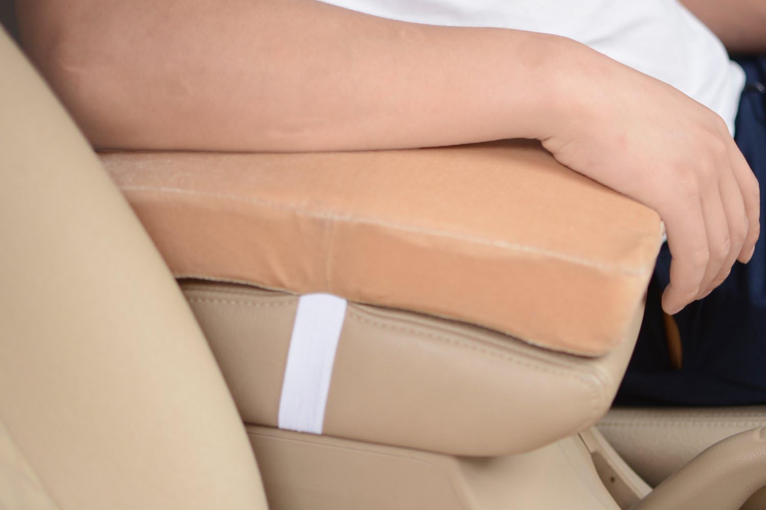 Comforfeel Foam Auto Console Arm Rest Support Cushion (Beige)