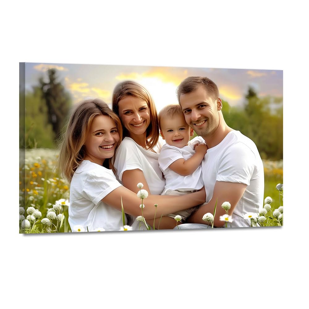 Personalized Framed Canvas Wall Art, Custom Your Photo on Canvas, Canvas Prints With Your Photo, Decor for Home Living room Bedroom Kitchen Framed Ready to Hang - 16L x 12W