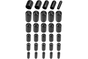 DMiotech 100 Pack 1/8" 3/16" 1/4" 5/16" 3/8" ID Black Screw Thread Protectors Rubber End Caps Bolt Covers for Screw Bolt Furniture Pipe