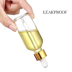 AOZITA Set of 4, 2 oz Golden Cap Clear Dropper