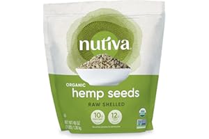 Nutiva Organic Raw Shelled Hemp Seed, USDA, Non-GMO, Non-BPA, Whole 30 Approved, Vegan, Gluten-Free & Keto, 10g Protein and 12g Omegas per Serving for Salads, Smoothies & More, 48 Ounce
