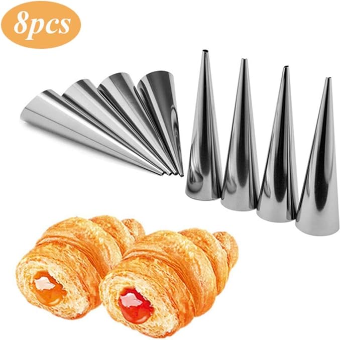 Cream Horn Molds Pastry Roll Molds Stainless Steel Horn Croissant Mold