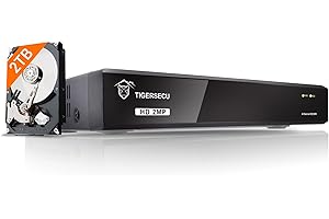 TIGERSECU Super HD 1080P 4 Channel DVR Security Recorder with 2TB Hard Drive, Hybrid 6-in-1 CCTV DVR Recorder Compatible with 2MP and 5MP TVI, AHD, CVI, Analog, RS485 PTZ and IP Cameras