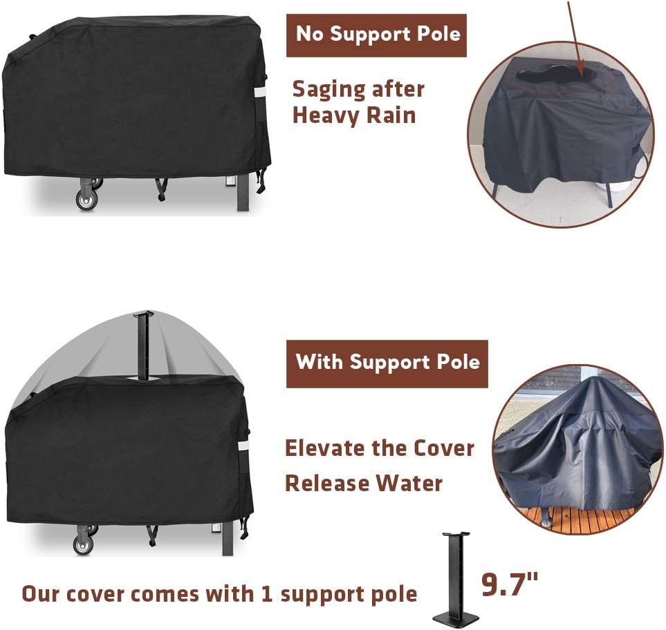 QuliMetal 28" Grill Griddle Cover for Blackstone Outdoor Cooking Gas Grill Griddle Flat Top Station, for Camp Chef Griddle and Most 2 Burner Flat Top Grill Griddle, Heavy Duty Cover with Support Pole: Kitchen & Dining