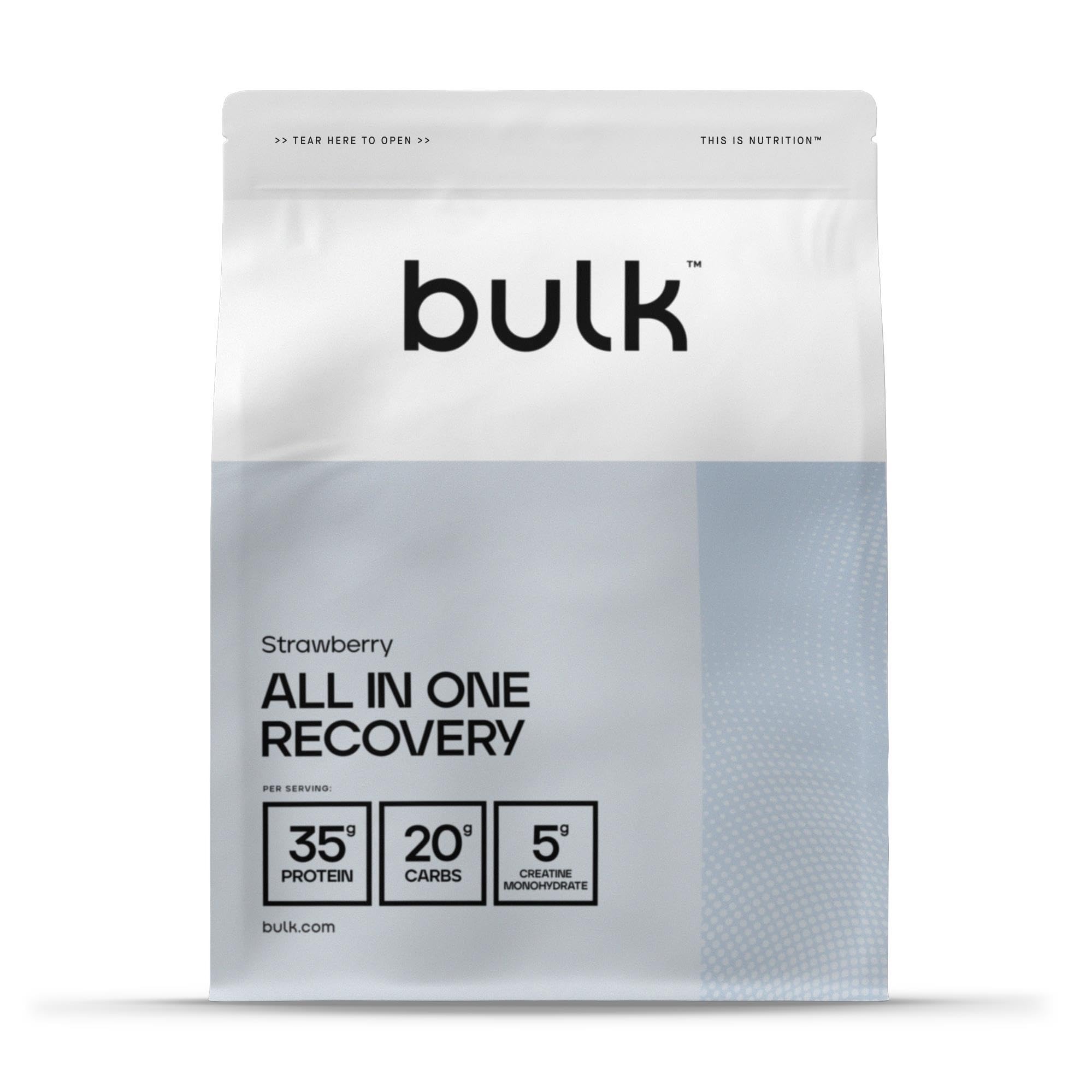 Bulk All in One Recovery, Protein Shake, Strawberry, 1 kg