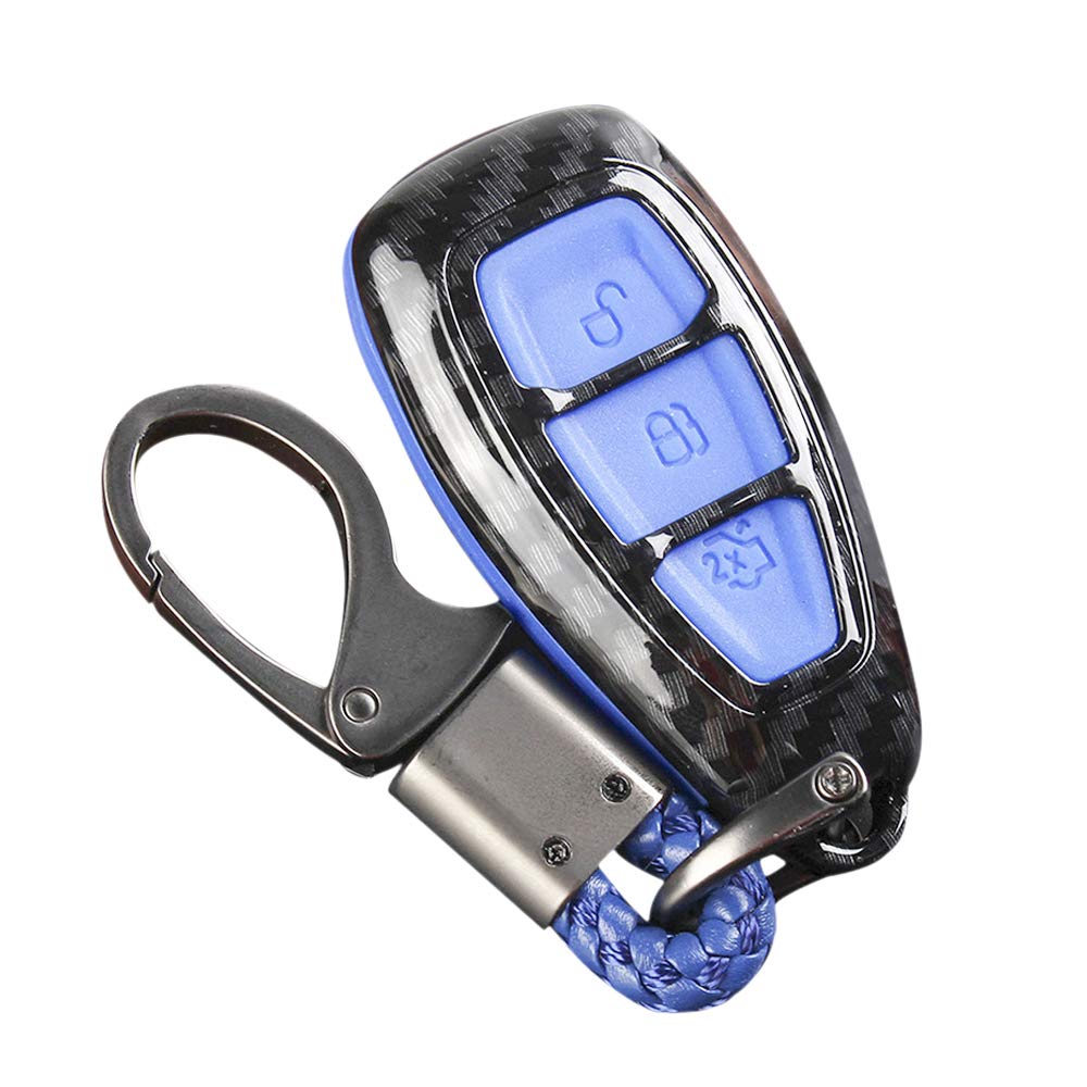 Carbon Fiber Remote Key Fob Case Shell Cover Compatible with Fords/Fo-cus/Fiesta/Kuga/C-Max