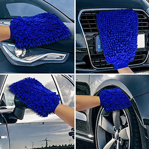Car Wash Mitt - Kasonic Premium [2 Pack] Extra Large of 8" x 11" Microfiber Wash Sponge; Scratch Free Wash Glove with XL Size Polishing Cloth for Car/SUV/Truck - Thumbnail 6