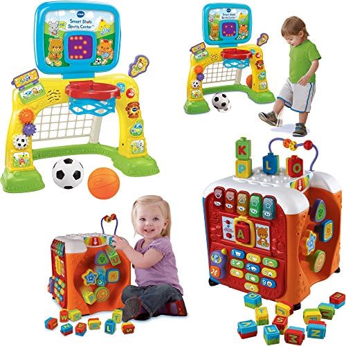 VTech Smart Shots Sports Center and Alphabet Activity Cube - Kids Brain Development Toys, 2-Piece Bundle