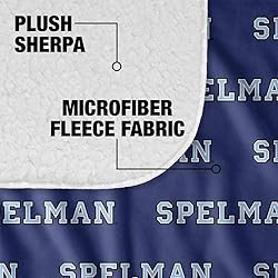 Spelman College Logo Pattern Sherpa Blanket, Warm