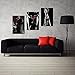 Live Art Decor - Silhouette of Sexy Women Canvas Wall Art,Nude Girl with Red Rose Picture Canvas Print,3 Pieces Naked Girl Wall Art,Bedroom Decoration Ready to Hang - 48