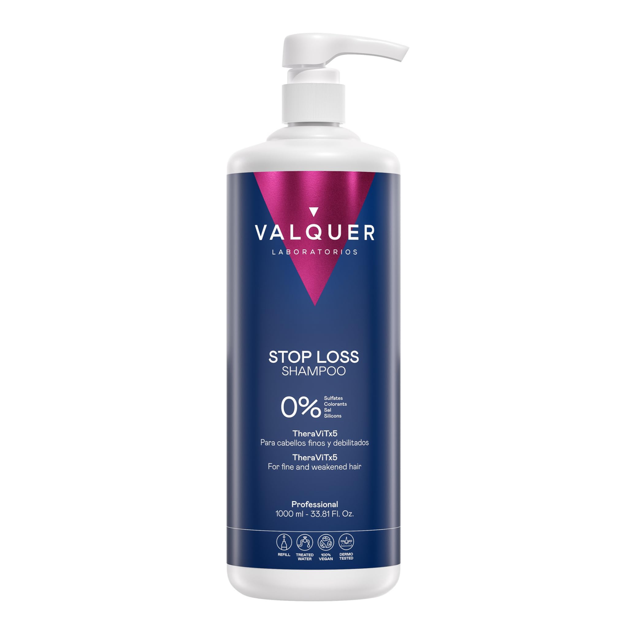 Valquer Anti-Hair Loss Shampoo: Stop Loss (NO sulfates, salt, parabens, dyes, MIT) - 1000 ml