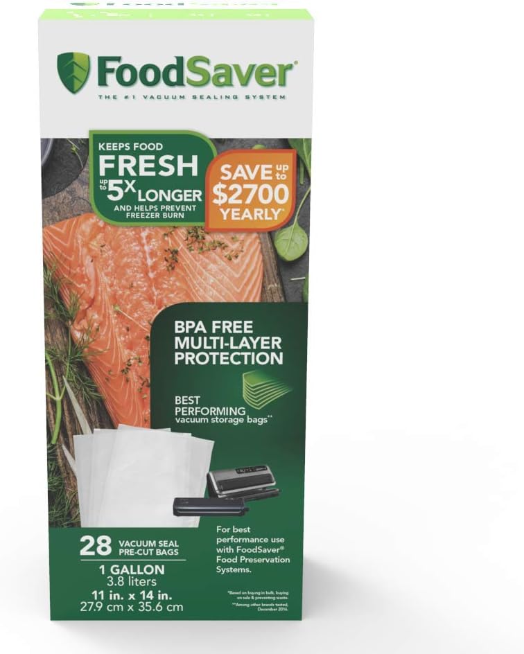 FoodSaver FSFSBF0326000 28 GallonSized Bags Amazon.ca Home & Kitchen
