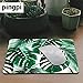 Tropical Leaf Mousepad - Mat - Beautiful Design - Leaves Green with White Background - Rectangle Mouse pad