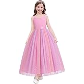 IDOPIP Flower Girl Dress for Wedding Formal Pageant Dresses for Girls Junior Bridesmaid First Communion Birthday Tulle Gown