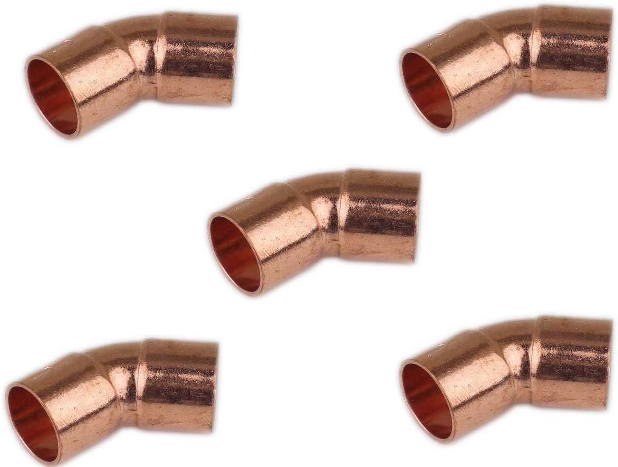 1/2 inch 45 ELBOW, COPPER FITTING, 5 pack