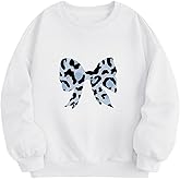 Migxsaf Girls Bow Sweatshirt Cute Graphic Kids Sweatshirts Long Sleeve Shirts Crewneck Pullover Top