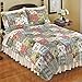 Collections Etc Blossom Floral Patchwork Reversible Lightweight Bedding Quilt with Multiple Colors - Paisley & Floral Patterns, Scalloped Edges & Vermicelli Stitching, Multicolor, King